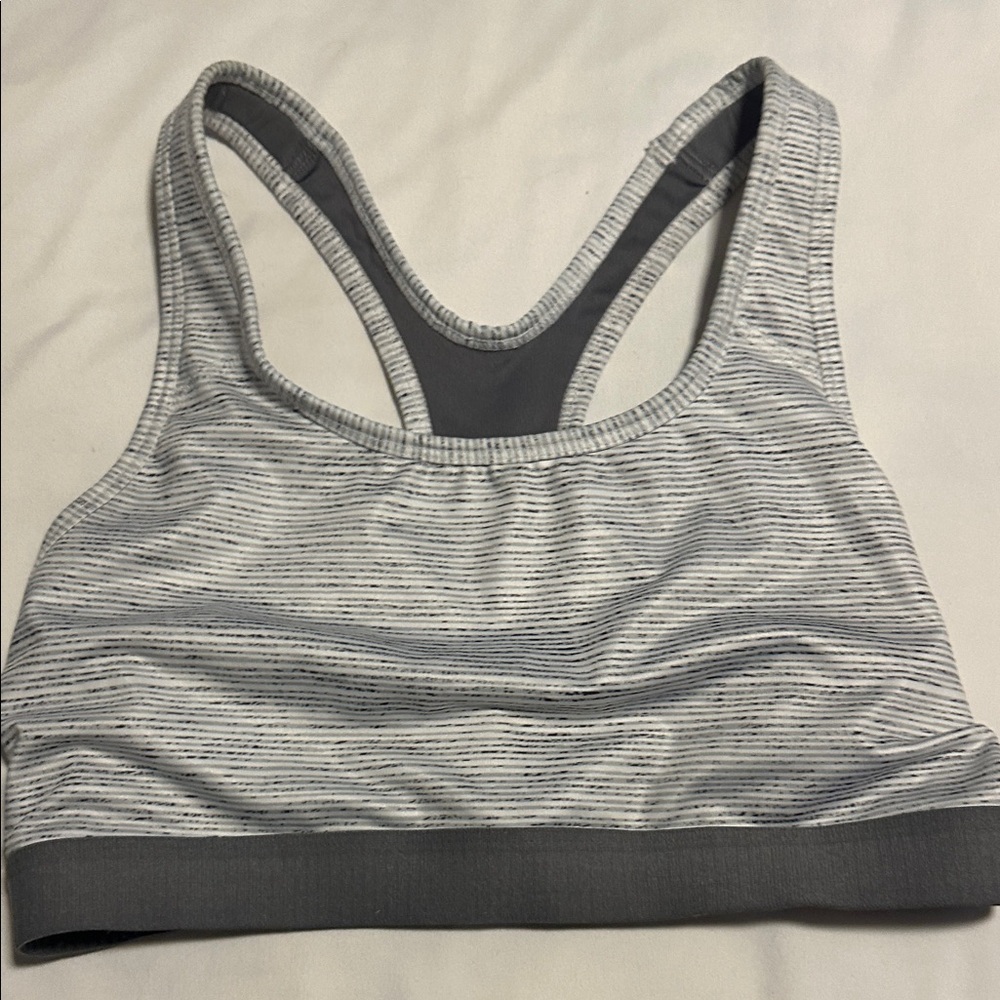 Avia Gray Striped Women's Sports Bra